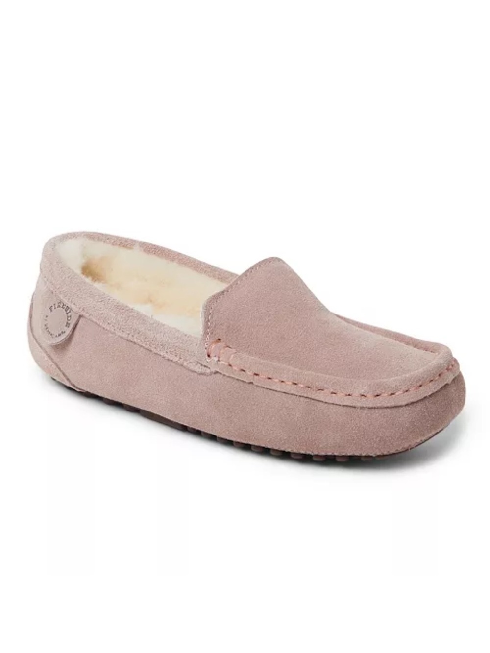 FIRESIDE 8 Dusty Pink Genuine Suede Australian Sherpa Lined Slip on Moccasins